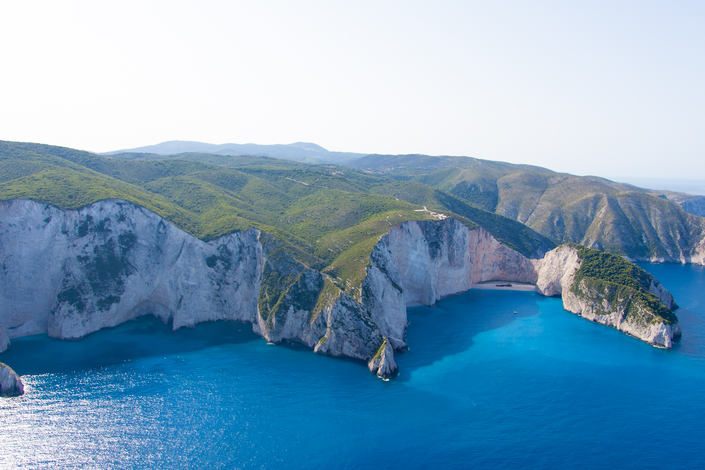 the island of zakynthos greece from the air